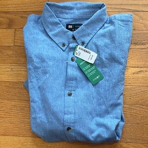 Blue Casual Button-Down Shirt